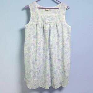 Vintage Carriage Court Nightgown Floral 1X Sleeveless Lace Flowers Lightweight